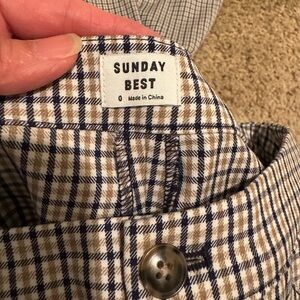 Sunday Best Plaid Trousers - Brown and Blue